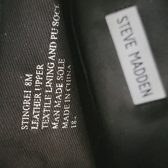 Steve Madden Women's Black Leather Chukka Stingrei Fold-Over Ankle Boots Size 8M - Picture 10 of 10